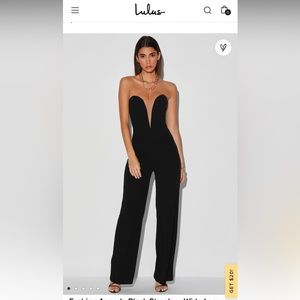 NWT Lulus Strapless wide leg jumpsuit XS